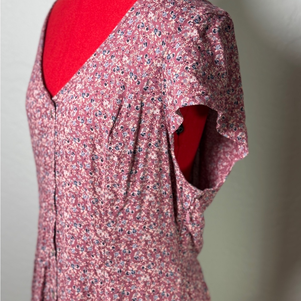 American Eagle Cottagecore Pink Floral Cutout Back Mini Dress Size XL - Picture 4 of 9